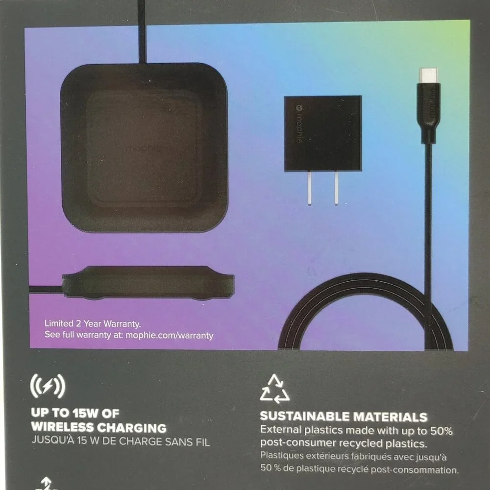 Mophie Universal Wireless Charge Pad - 15W Fast Charging for Qi-Enabled Devices,